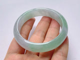 Zheru Jewelry Natural Burmese Jade Light Green Two-color Bracelet Princess