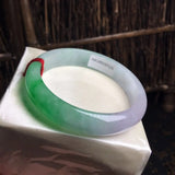 Zheru Jewelry Natural Burmese Jade 54mm-62mm Two-Color Jade Princess Bracelet