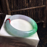 Zheru Jewelry Natural Burmese Jade 54mm-62mm Two-Color Jade Princess Bracelet