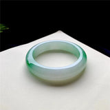 Zheru Jewelry Natural Burmese Jadeite Green Flower Bracelet 54-64mm