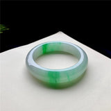 Zheru Jewelry Natural Burmese Jadeite Green Flower Bracelet 54-64mm