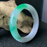 Zheru Jewelry Natural Burmese Jadeite 54-64mm Light Purple Two-Color Bracelet