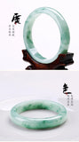 Zheru Jewelry Natural Myanmar Jade 54-64mm Light Flower Bracelet