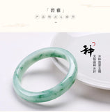 Zheru Jewelry Natural Myanmar Jade 54-64mm Light Flower Bracelet