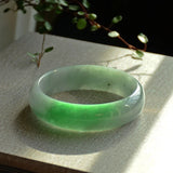 Zheru Jewelry Natural Myanmar Jade Two-Color Bracelet 54-62mm