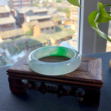 Zheru Jewelry Natural Myanmar Jade Ice Light 54mm-64mm Two-Color Bracelet