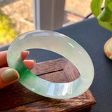 Zheru Jewelry Natural Myanmar Jade Ice Light 54mm-64mm Two-Color Bracelet