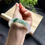 Zheru Jewelry Natural Myanmar Jadeite 54-64mm Flower Bracelet
