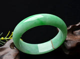 Zheru Jewelry Natural Myanmar Jadeite 54-64mm Green Bracelet Princess
