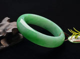 Zheru Jewelry Natural Myanmar Jadeite 54-64mm Green Bracelet Princess