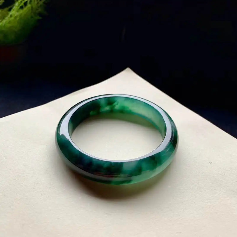 Zheru Jewelry Natural Myanmar Jadeite 54-64mm Two-Color Bracelet