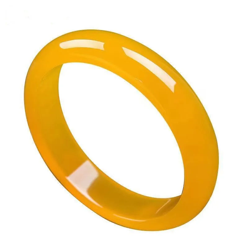 Zheru Natural Agate Chalcedony Yellow Bracelet 54-64mm Princess Jewelry