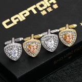 Triangle Zircon Crystal Cufflinks for Women