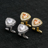 Triangle Zircon Crystal Cufflinks for Women