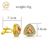 Triangle Zircon Crystal Cufflinks for Women