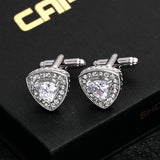 Triangle Zircon Crystal Cufflinks for Women