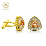 Triangle Zircon Crystal Cufflinks for Women