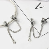 Zinc Alloy Safety Chain Beads Leaf for Bracelets Charm DIY Findings