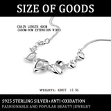 925 Silver Heart Pendant Necklace with Diamonds for Women