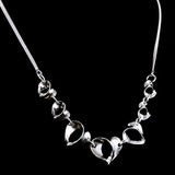 925 Silver Heart Pendant Necklace with Diamonds for Women