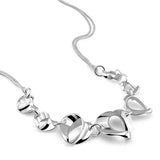 925 Silver Heart Pendant Necklace with Diamonds for Women