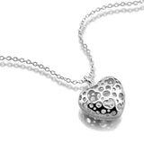 Hollowed Heart Necklace 925 Sterling Silver Sweet Lady Jewelry