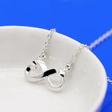 Ziqiudie Sterling Silver Love Necklace for Women