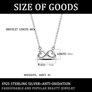 Ziqiudie Sterling Silver Love Necklace for Women