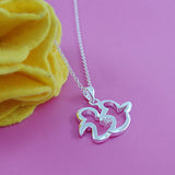 S925 Silver Bird Necklace with Diamond Accent