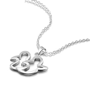 S925 Silver Bird Necklace with Diamond Accent
