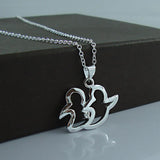 S925 Silver Bird Necklace with Diamond Accent