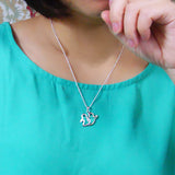 S925 Silver Bird Necklace with Diamond Accent