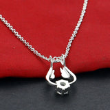S925 Sterling Silver Flower Necklace with Diamonds for Women