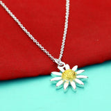 Chrysanthemum Daisy Necklace: Women's 925 Sterling Silver Jewelry