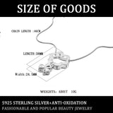 S925 Sterling Silver Clover Necklace - Lucky Grass Snake Bone Chain