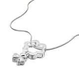 S925 Sterling Silver Clover Necklace - Lucky Grass Snake Bone Chain