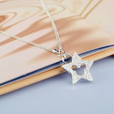 Frosted Star Necklace Double Line Round Beads Clavicle Chain