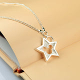 Frosted Star Necklace Double Line Round Beads Clavicle Chain