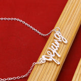 S925 Sterling Silver Alphabet Necklace Short Jewelry for Girlfriend