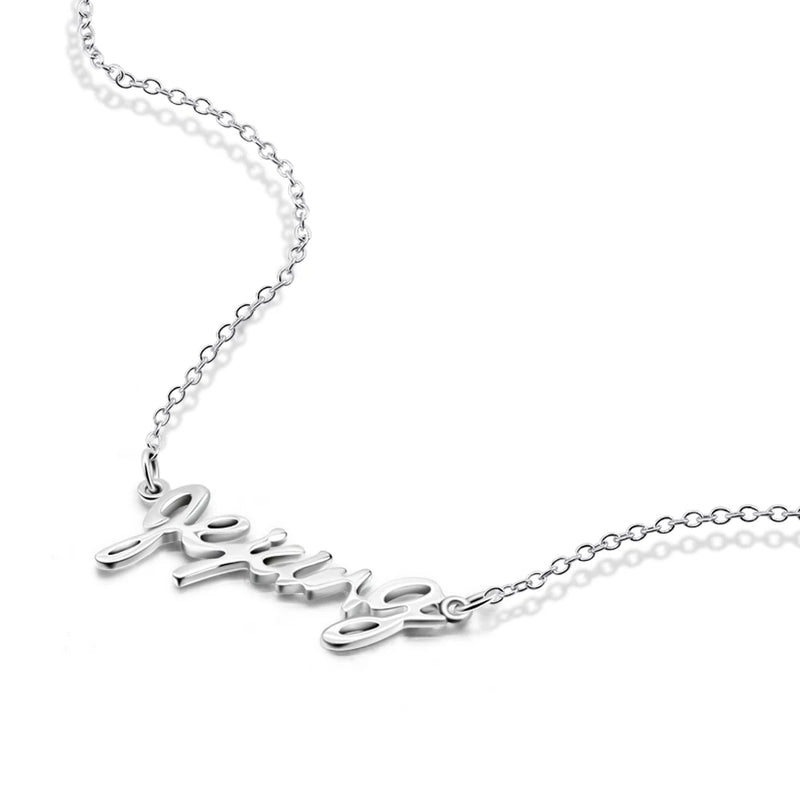 S925 Sterling Silver Alphabet Necklace Short Jewelry for Girlfriend