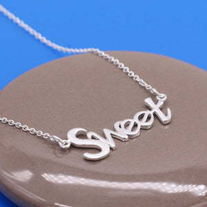 S925 Sterling Silver alphabet sweet necklace ins short necklace