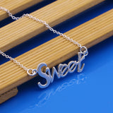 S925 Sterling Silver alphabet sweet necklace ins short necklace