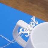S925 Sterling Silver alphabet sweet necklace ins short necklace