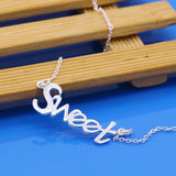 S925 Sterling Silver alphabet sweet necklace ins short necklace