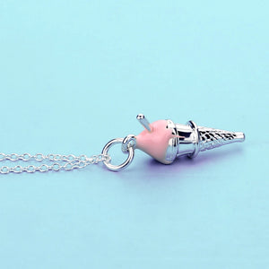 Sweet Girl Silver Bingqilin Necklace Collarbone Chain