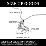 S925 Sterling Silver Chinese Zodiac Horse Necklace with Diamond Clavicle Chain