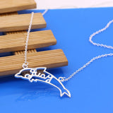 Dolphin Alphabet Necklace in 925 Sterling Silver