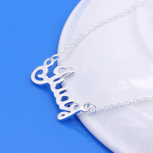 S925 Sterling Silver Alphabet Necklace for Women