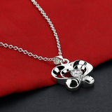 S925 Silver Plum Necklace Diamond-Encrusted Clavicle Chain