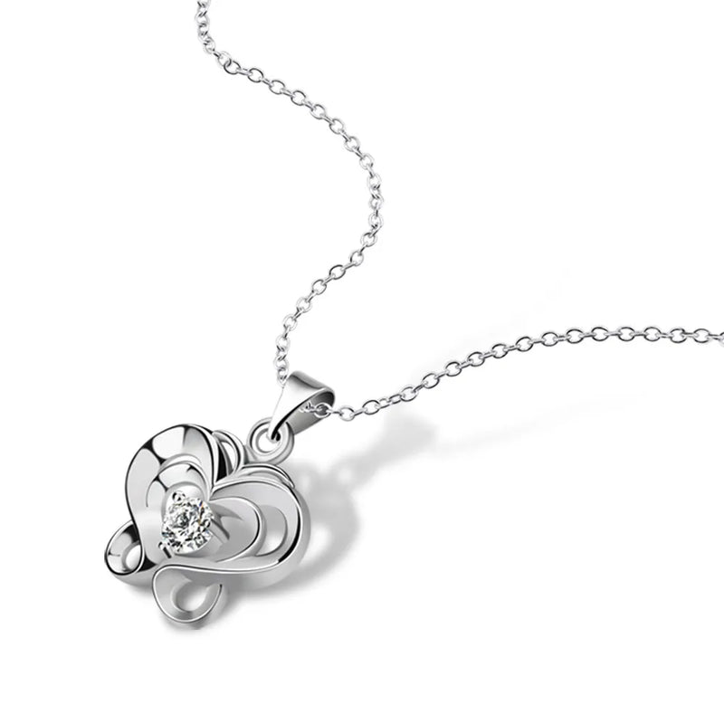 S925 Silver Plum Necklace Diamond-Encrusted Clavicle Chain